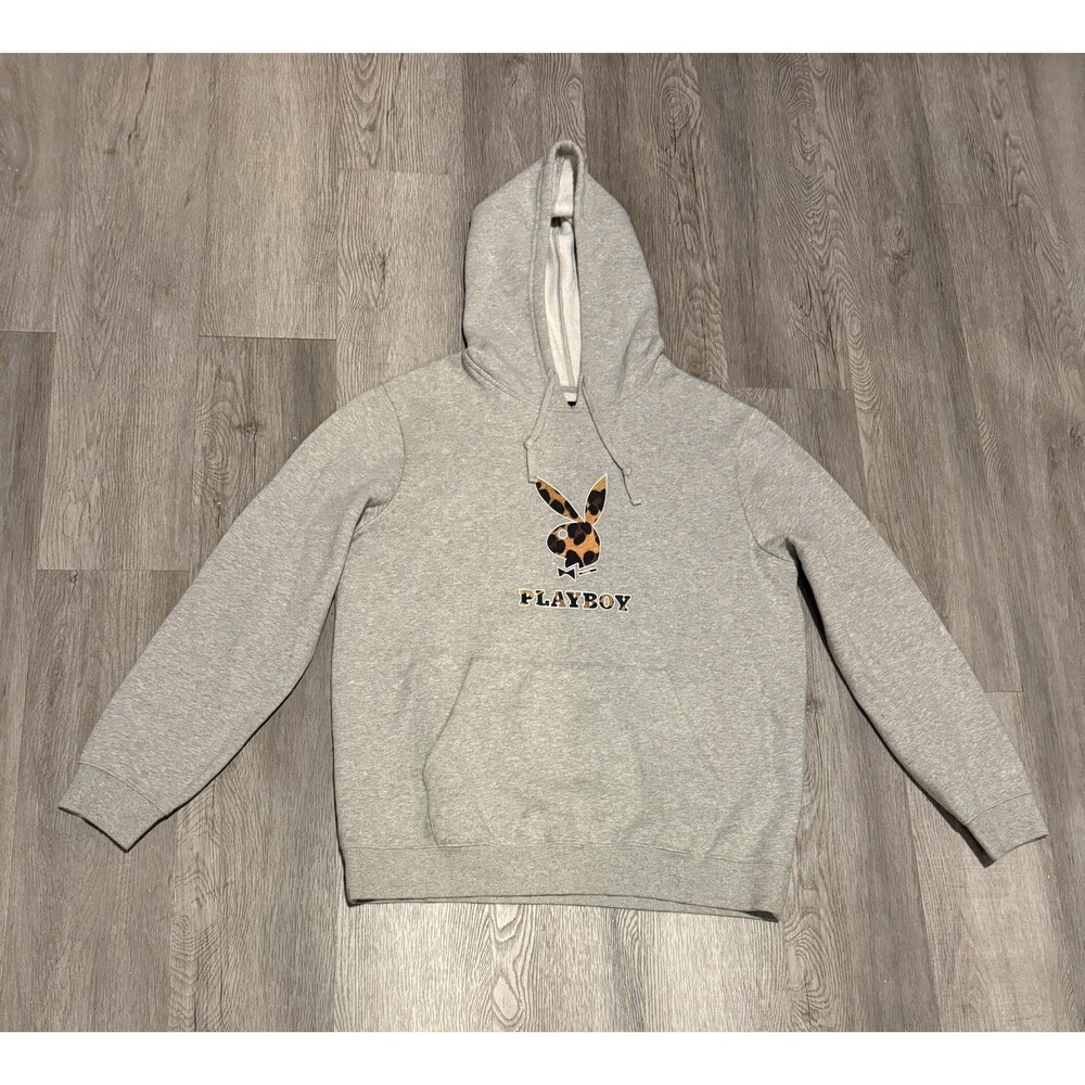 Playboy By Pacsun Hooded Sweatshirt Gray Sz L